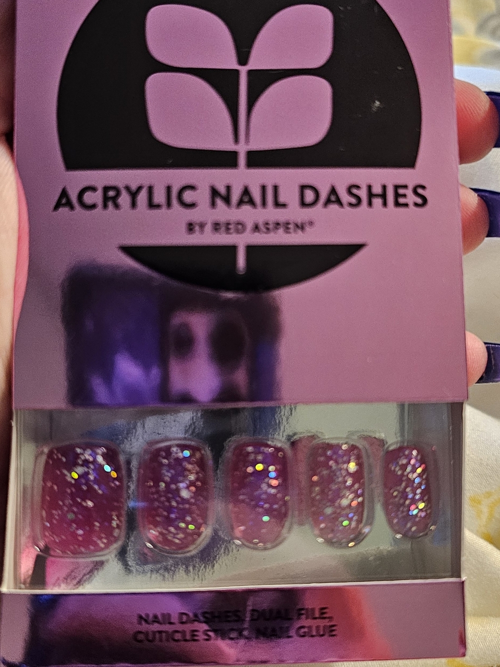 Red Aspen Pink Glitter Acrylic Press-On Nails